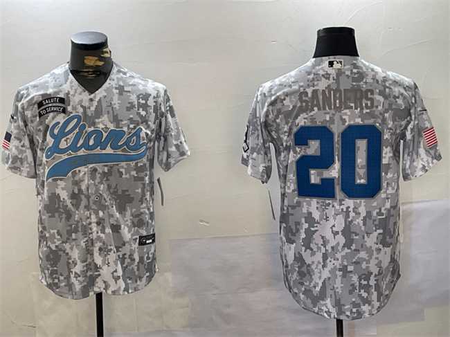 Men%27s Detroit Lions #20 Barry Sanders 2024 Arctic Camo Salute To Service Stitched Baseball Jersey->jacksonville jaguars->NFL Jersey